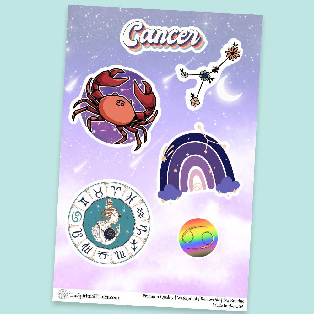 "Cancer" stickers, vinyl sticker, sticker sheets, large stickers, removable stickers, printed in usa
