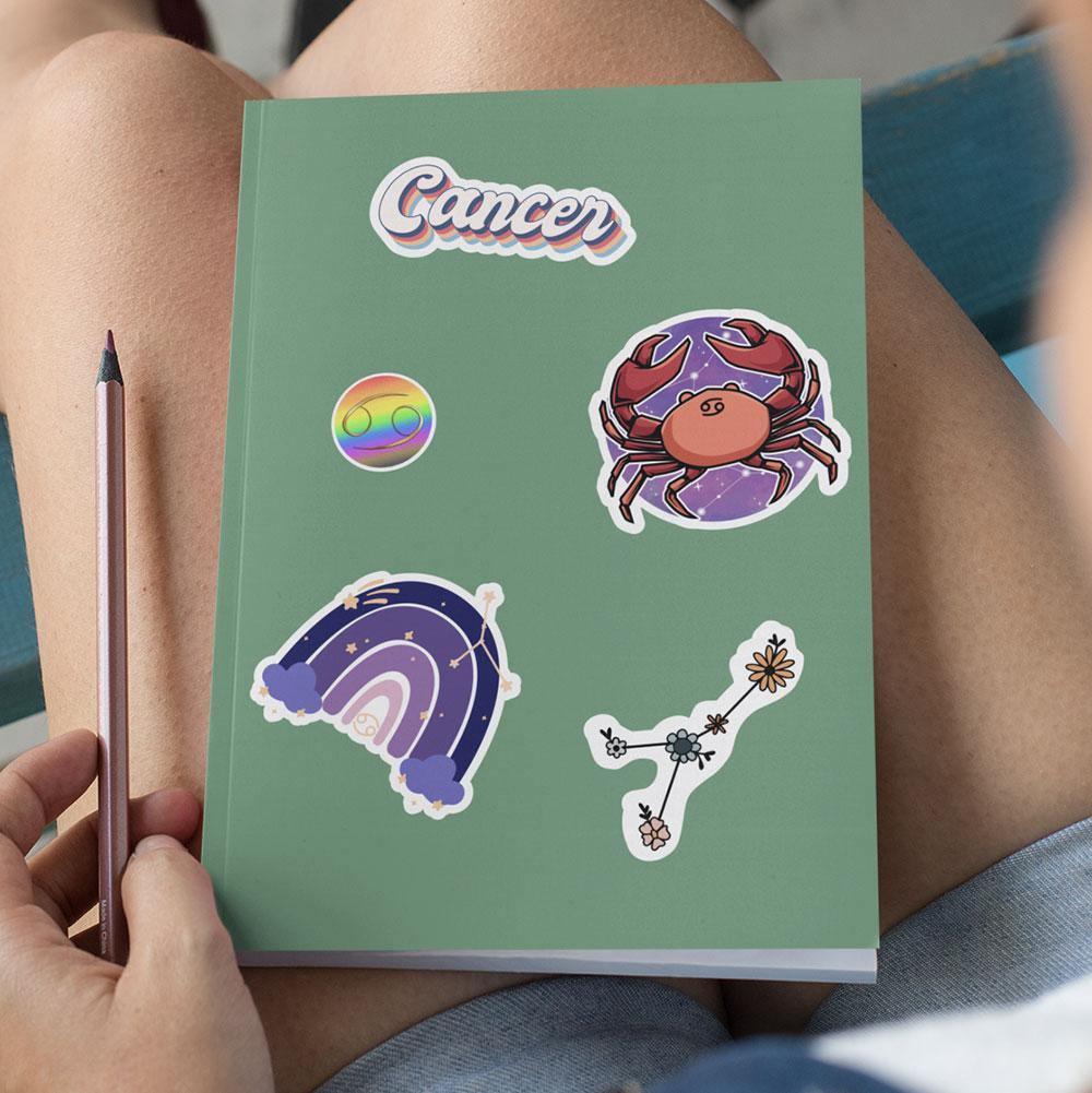 "Cancer" stickers, vinyl sticker, sticker sheets, large stickers, removable stickers, printed in usa