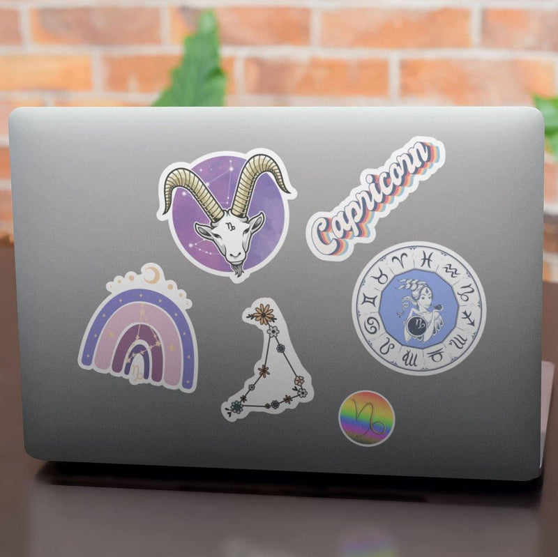 "Capricorn" stickers, vinyl sticker, sticker sheets, large stickers, removable stickers, printed in usa