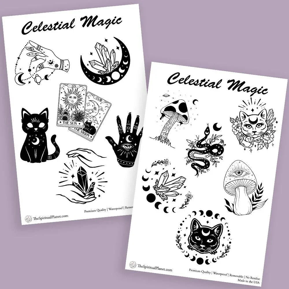 "Celestial Magic" stickers, vinyl sticker, sticker sheets, large stickers, removable stickers,printed in usa,