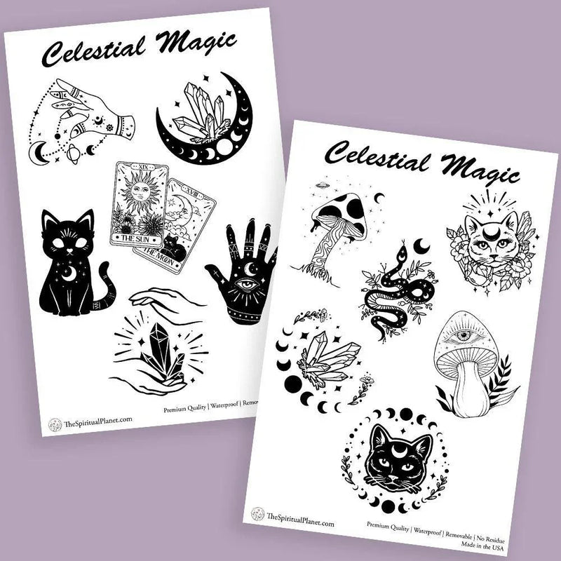 "Celestial Magic" stickers, vinyl sticker, sticker sheets, large stickers, removable stickers,printed in usa,