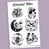 "Celestial Vibes" stickers, vinyl sticker, sticker sheets, large stickers, removable stickers,printed in usa