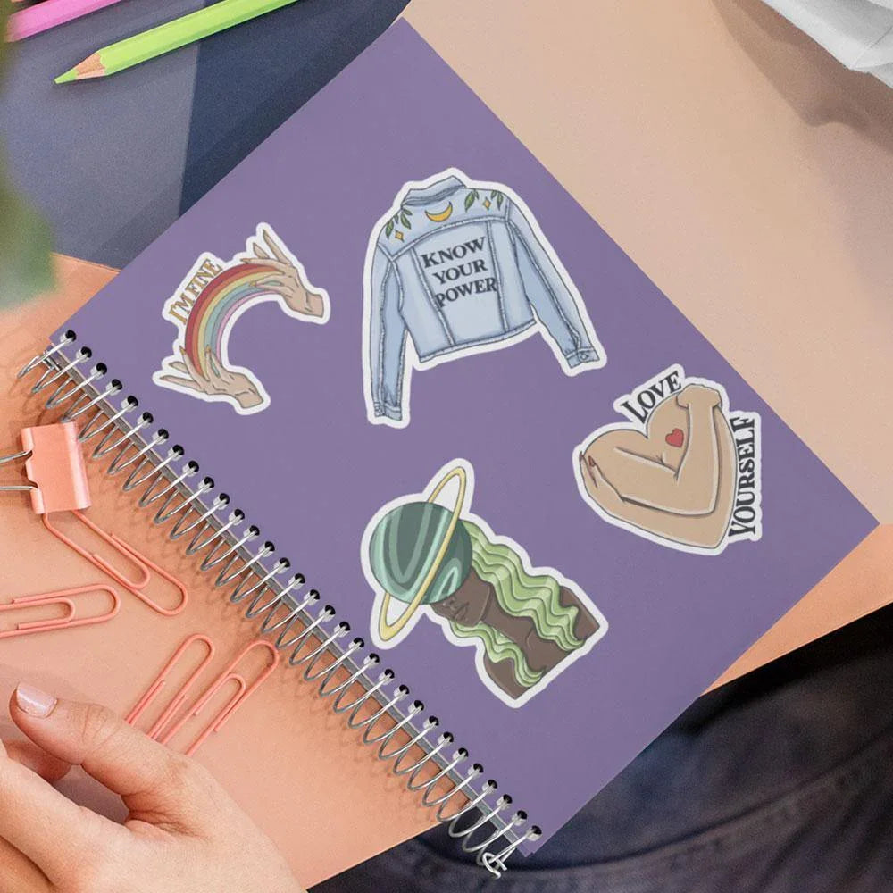 "Cosmic Vibes" stickers, vinyl sticker, sticker sheets, large stickers, removable stickers,printed in usa