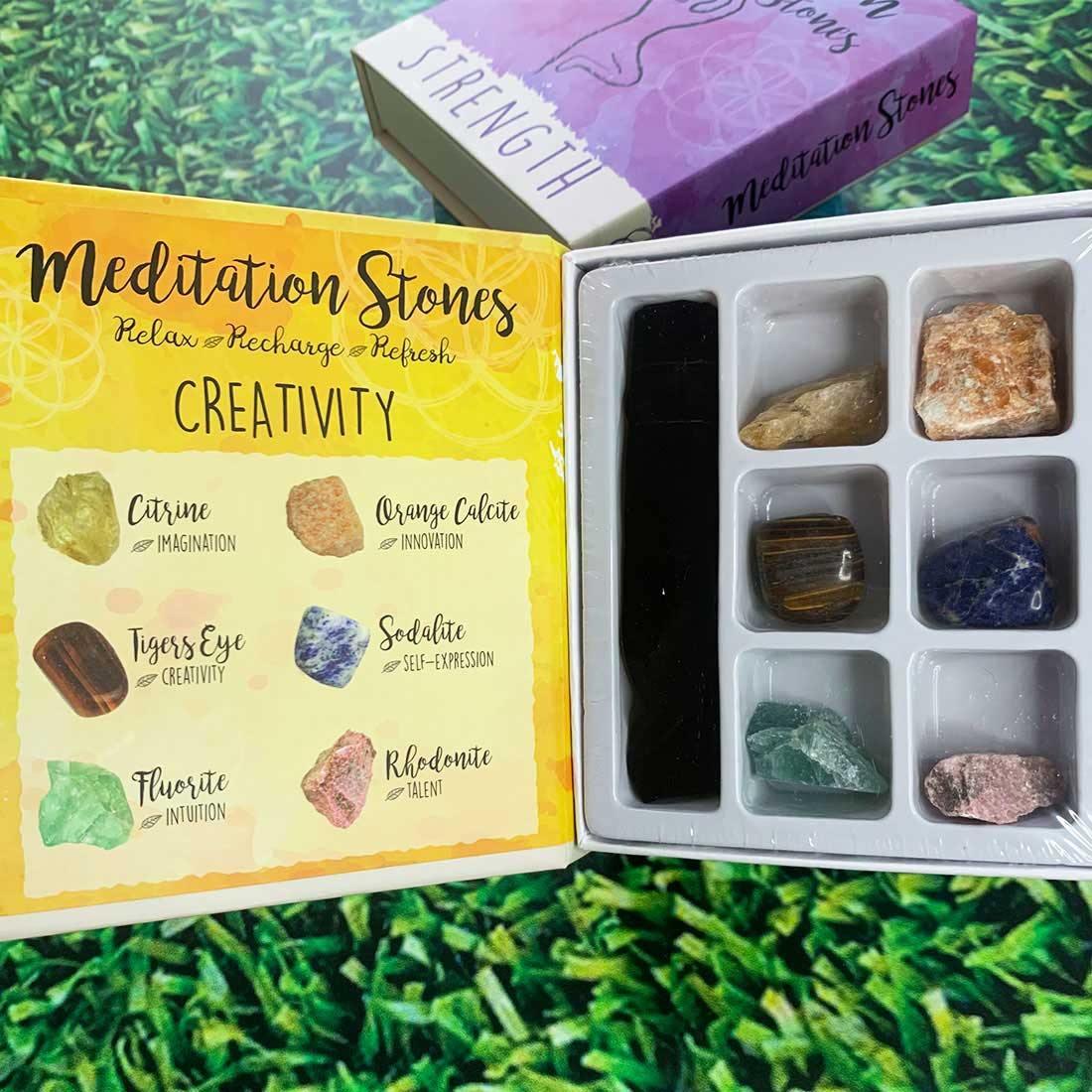  Meditation crystals, crystals for strength, crystals for serenity, crystals for creativity, aventurine, amethyst, quartz, sodalite, fluorite, rhodonite