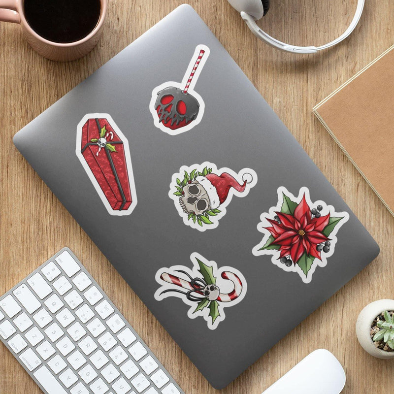 "Creepy Holidays" stickers, vinyl sticker, sticker sheets, large stickers, removable stickers,printed in usa