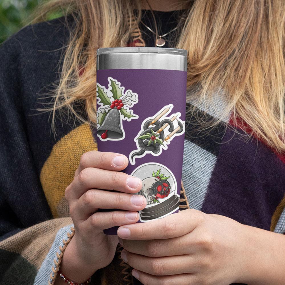 "Creepy Holidays" stickers, vinyl sticker, sticker sheets, large stickers, removable stickers,printed in usa