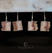  Genuine Square Druzy Slice Earrings Druzy Slice Earrings Amethyst and Quartz Crystals genuine amethyst genuine crystals 