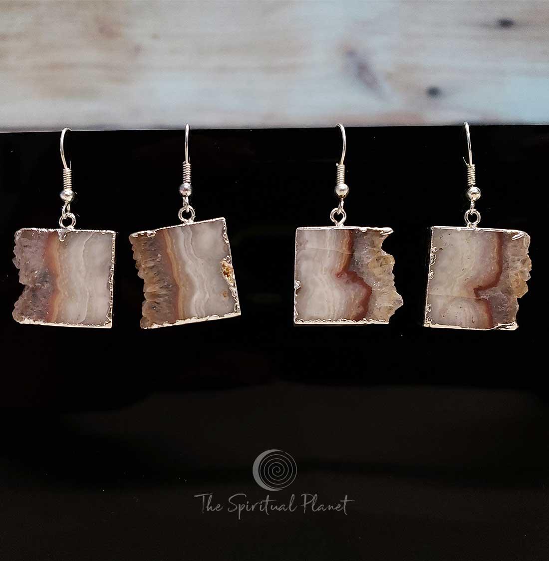  Genuine Square Druzy Slice Earrings Druzy Slice Earrings Amethyst and Quartz Crystals genuine amethyst genuine crystals 