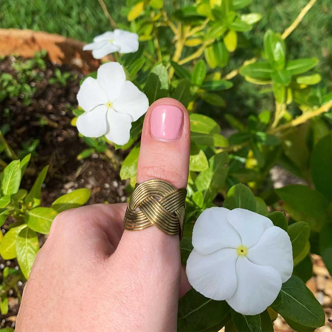 crown braid ring celtic Knot Ring Gold plated, boho ring gold, endless knot ring, gold boho rings, buddhist jewelry, infinity knot ring