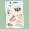 "Good Vibes" stickers, vinyl sticker, sticker sheets, large stickers, removable stickers,printed in usa