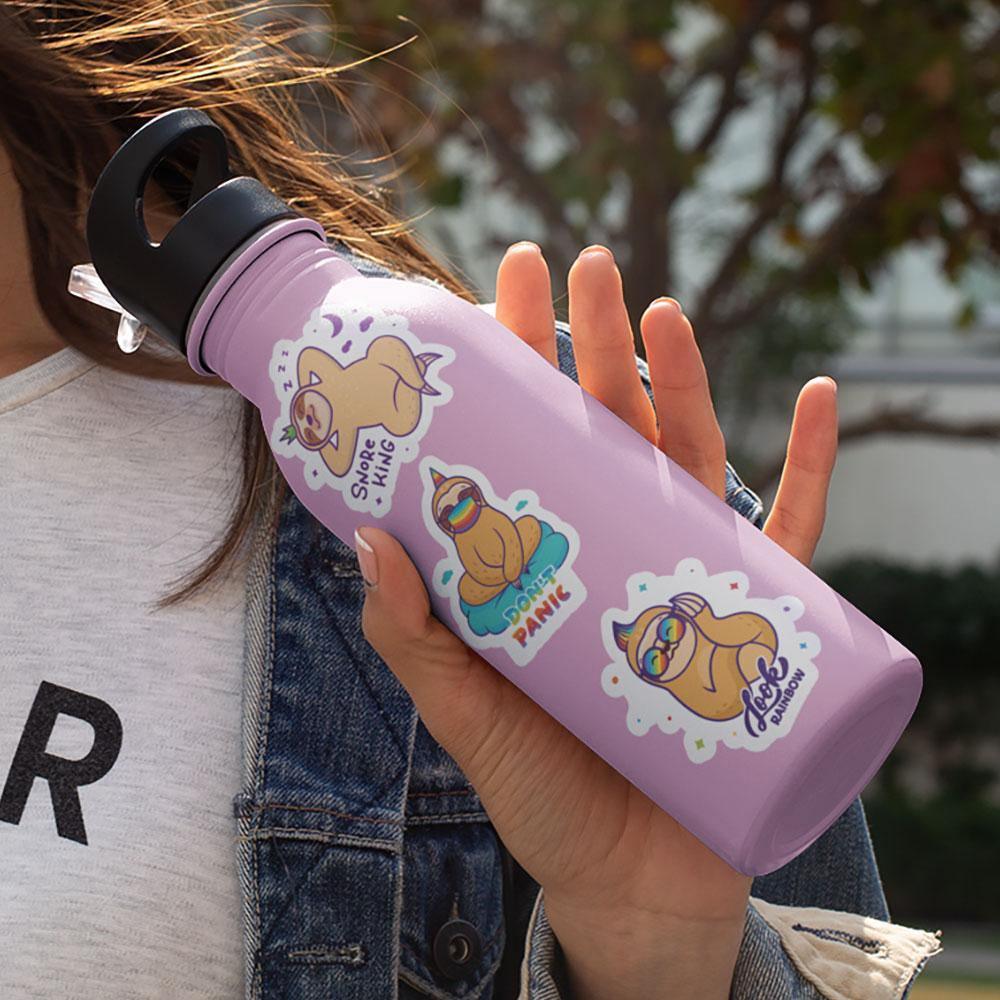 "Happy Sloths" stickers, vinyl sticker, sticker sheets, large stickers, removable stickers, printed in usa