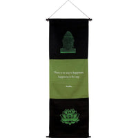 Inspirational Banner Happiness is the Way Happiness is the Way -Inspirational Wall Hanging banner spiritual banner yoga banner 