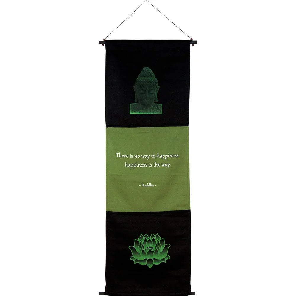 Inspirational Banner Happiness is the Way Happiness is the Way -Inspirational Wall Hanging banner spiritual banner yoga banner 