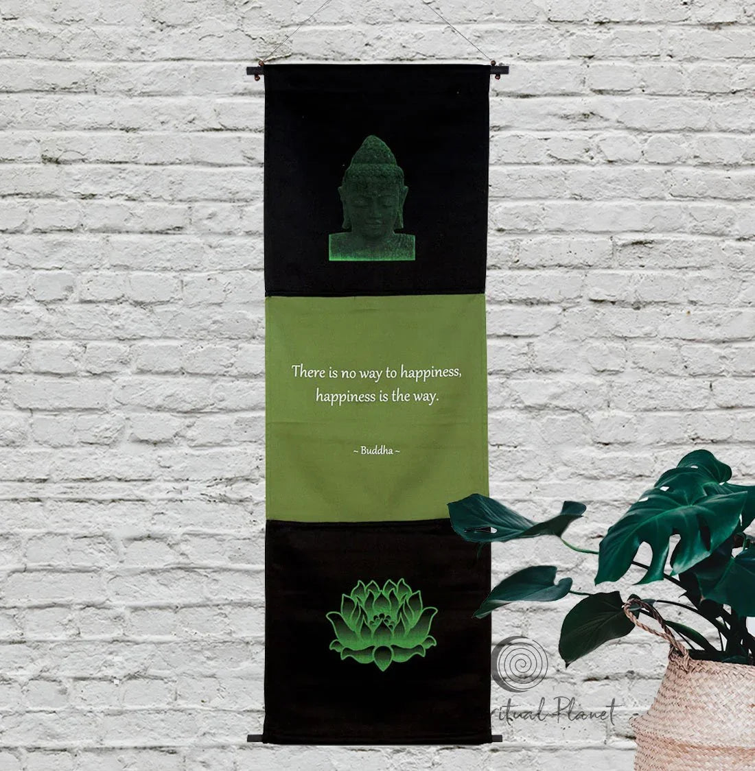 Inspirational Banner Happiness is the Way Happiness is the Way -Inspirational Wall Hanging banner spiritual banner yoga banner 