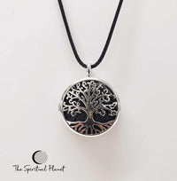 Tree of Life Lava Stone Locket. aromatherapy necklace  essential oil diffuser
