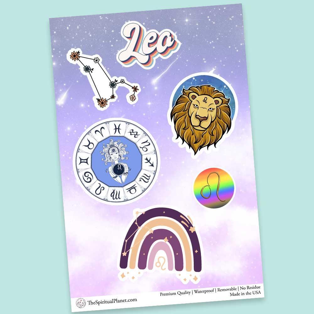 "Leo" stickers, vinyl sticker, sticker sheets, large stickers, removable stickers, printed in usa