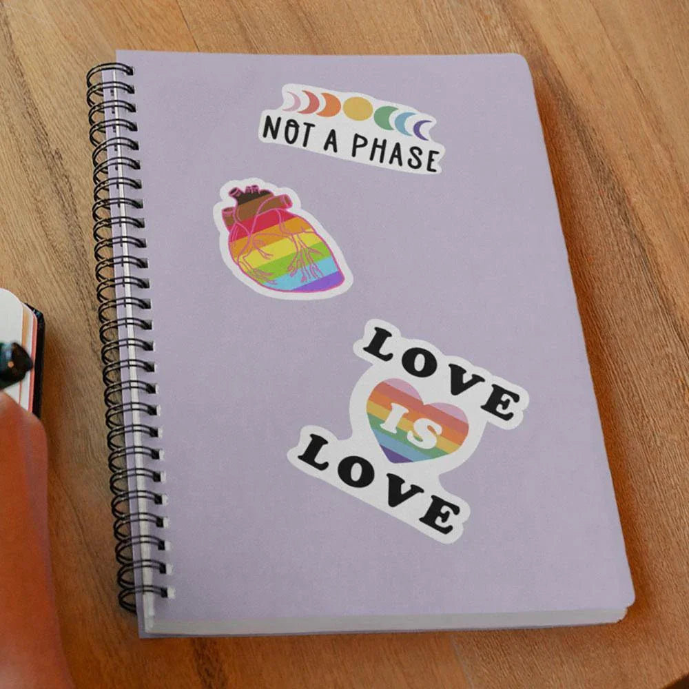 "LGBTQ" stickers, vinyl sticker, sticker sheets, large stickers, removable stickers,printed in usa,