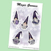 "Magic Gnomes" stickers, vinyl sticker, sticker sheets, large stickers, removable stickers, printed in usa