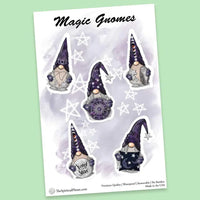 "Magic Gnomes" stickers, vinyl sticker, sticker sheets, large stickers, removable stickers, printed in usa