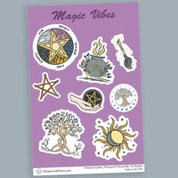 "Magic Vibes" stickers, vinyl sticker, sticker sheets, large stickers, removable stickers,printed in usa,