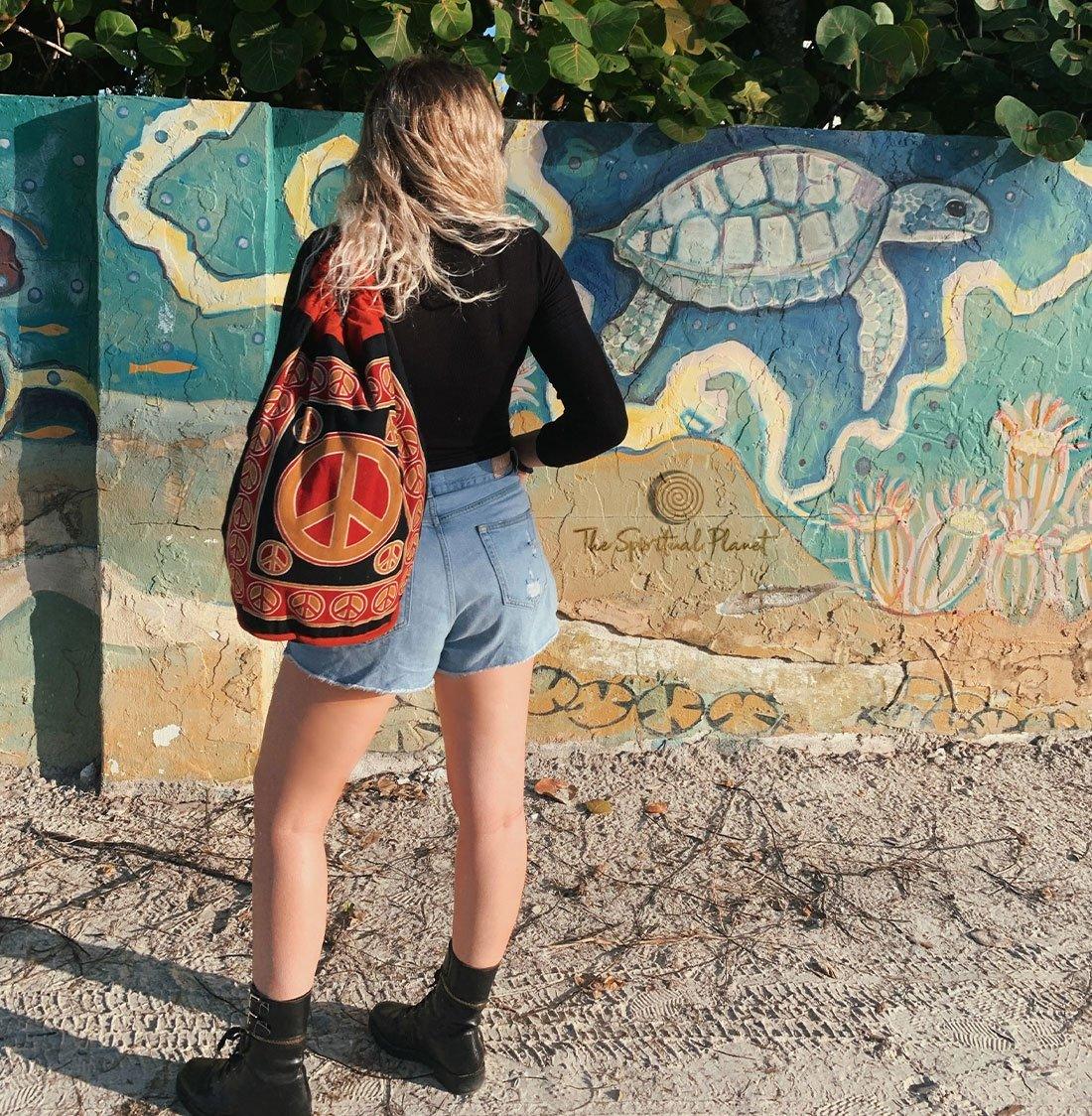 Peace Backpack Totes canvas bag bag eco bag eco friendly reusable bag cotton bag sustainable bag backpack