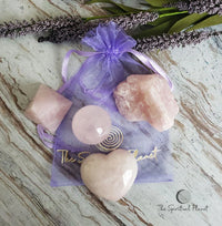 Rose Quartz Set love and compassion manifest intention rose quartz 