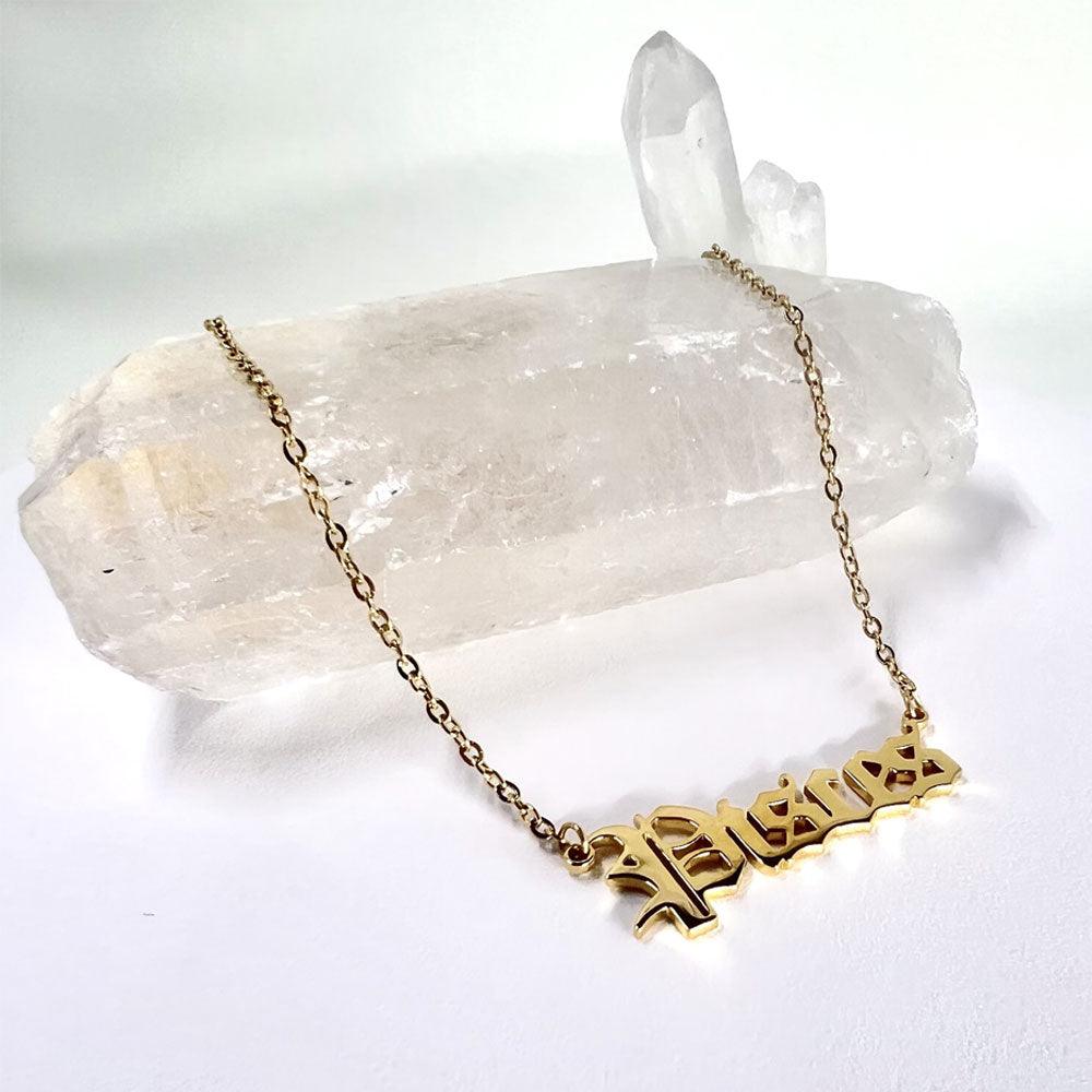 Pisces Necklace, Pisces Script Necklace, Pisces Zodiac Sign Necklace, Zodiac Gift, Pisces  Name Necklace, Pisces Old English Necklace, Pisces Gifts
