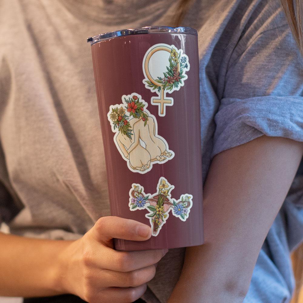 "Planet Femmes" stickers, vinyl sticker, sticker sheets, large stickers, removable stickers,printed in usa,