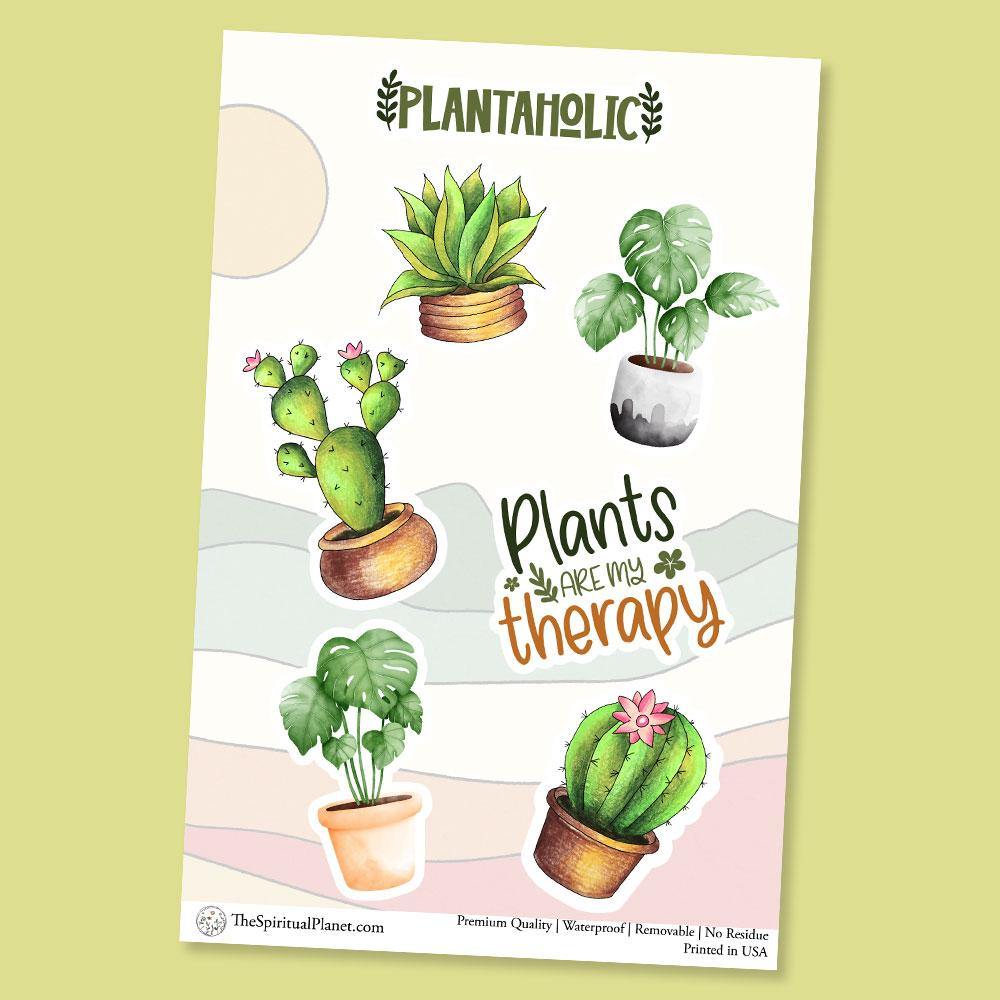 "Plantaholic" stickers, vinyl sticker, sticker sheets, large stickers, removable stickers, printed in usa