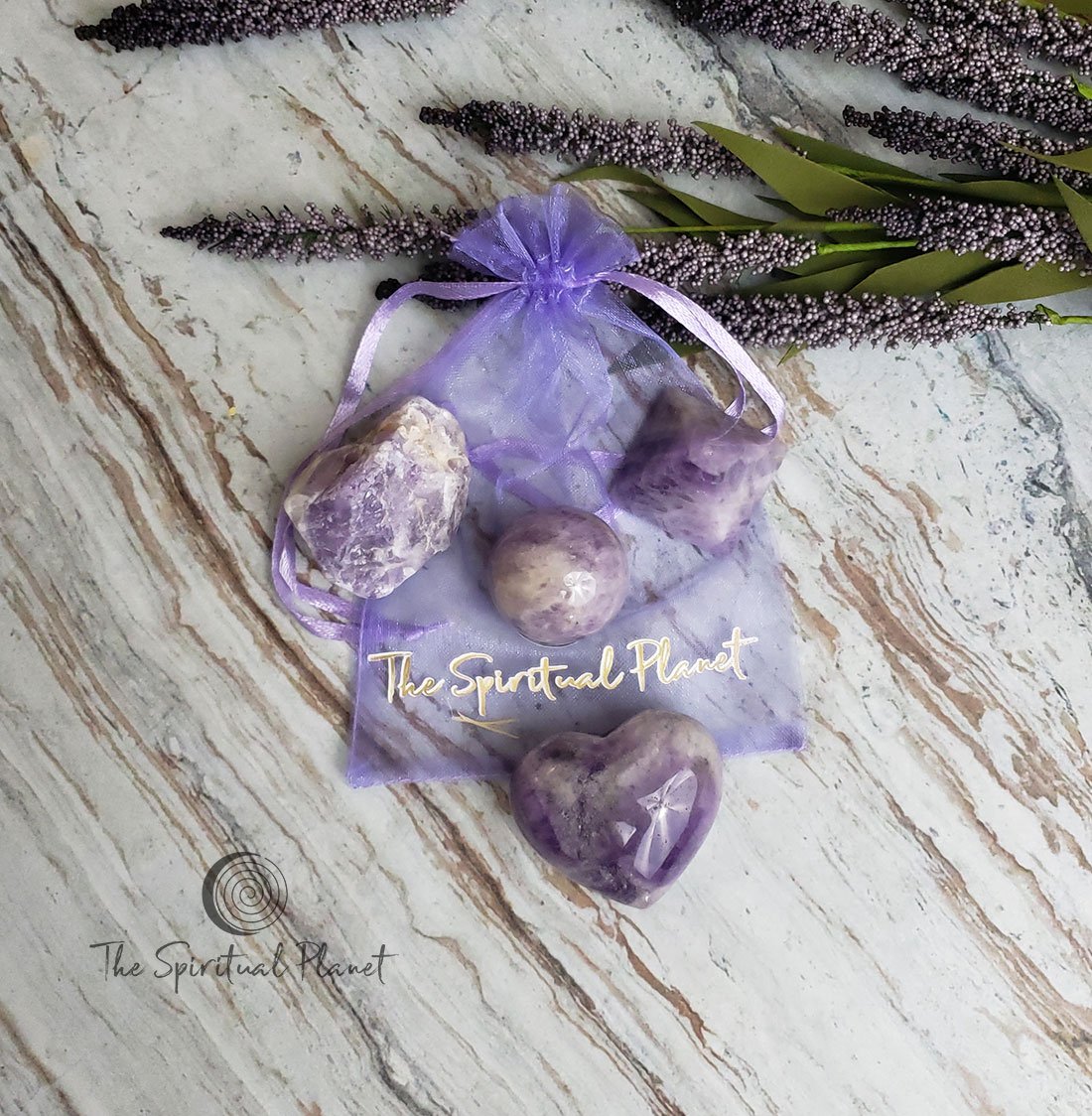 Chevron Amethyst Peace of Mind Kit intention manifest amethyst  crystal amethyst rock amethyst stone