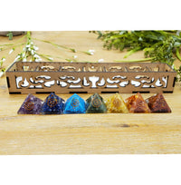 Orgone 7 Chakra Pyramid Set, chakra, chakras orgonite pyramid