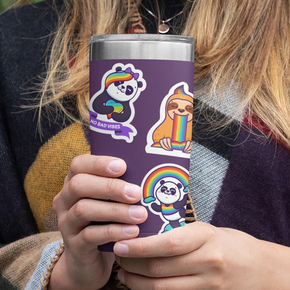 "Rainbow" stickers, vinyl sticker, sticker sheets, large stickers, removable stickers,printed in usa,