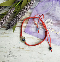 evil eye hamsa braided string bracelet red string black string bracelet 