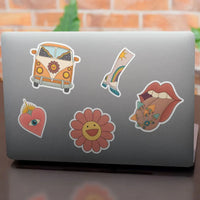 "Retro Vibes" stickers, vinyl sticker, sticker sheets, large stickers, removable stickers,printed in usa