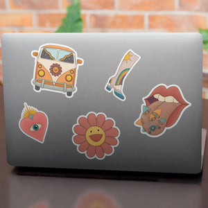 "Retro Vibes" stickers, vinyl sticker, sticker sheets, large stickers, removable stickers,printed in usa