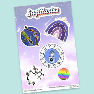 "Sagittarius" stickers, vinyl sticker, sticker sheets, large stickers, removable stickers, printed in usa