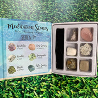 Meditation crystals, crystals for strength, crystals for serenity, crystals for creativity, aventurine, amethyst, quartz, sodalite, fluorite, rhodonite