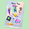 "Space Trip" stickers, vinyl sticker, sticker sheets, large stickers, removable stickers, printed in usa