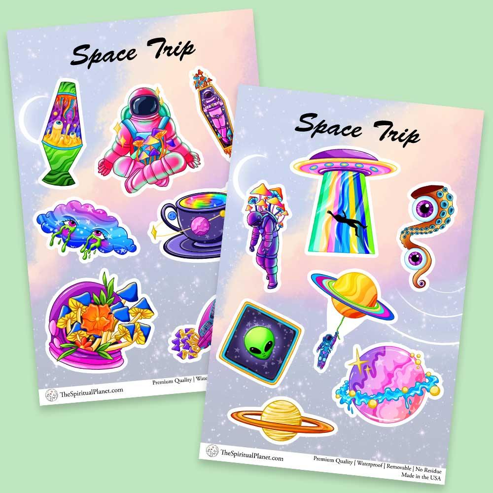 Space Trip Sticker Sheets - The Spiritual Planet
