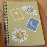 "Sun and Moon" stickers, vinyl sticker, sticker sheets, large stickers, removable stickers,printed in usa