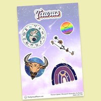 "Taurus" stickers, vinyl sticker, sticker sheets, large stickers, removable stickers, printed in usa