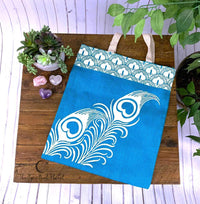  Imprints of India Peacock Feather Jute Tote Bag Totes canvas bag bag eco bag eco friendly reusable bag cotton bag sustainable bag backpack