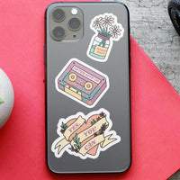 "Think Positive" stickers, vinyl sticker, sticker sheets, large stickers, removable stickers,printed in usa