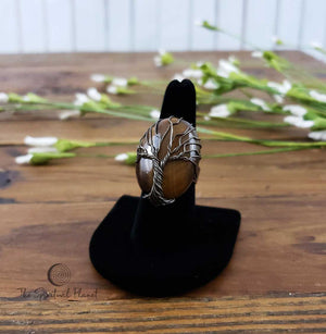 Tree of Life Ring, Tree of Life Teardrop Necklace, opalite, obsidian, Tree of Life Silver Heart Necklace, tiger eye, Silver Tree of Life Teardrop Necklace, wire wrapped stone, rose quartz, green aventurine, amethyst, necklace