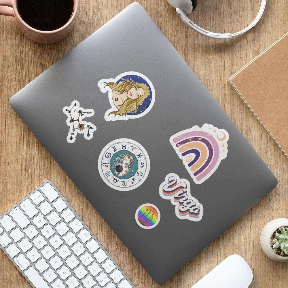 "Virgo" stickers, vinyl sticker, sticker sheets, large stickers, removable stickers, printed in usa
