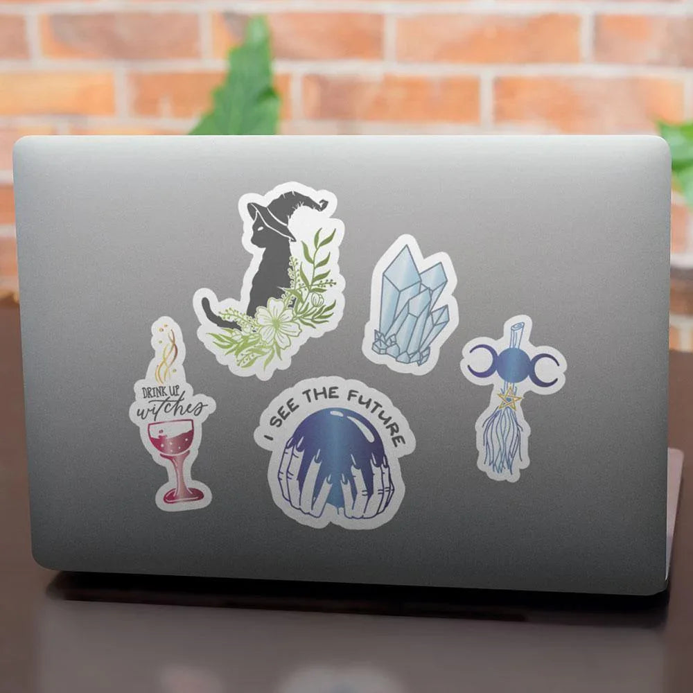 "Witchy Vibes" stickers, vinyl sticker, sticker sheets, large stickers, removable stickers,printed in usa,